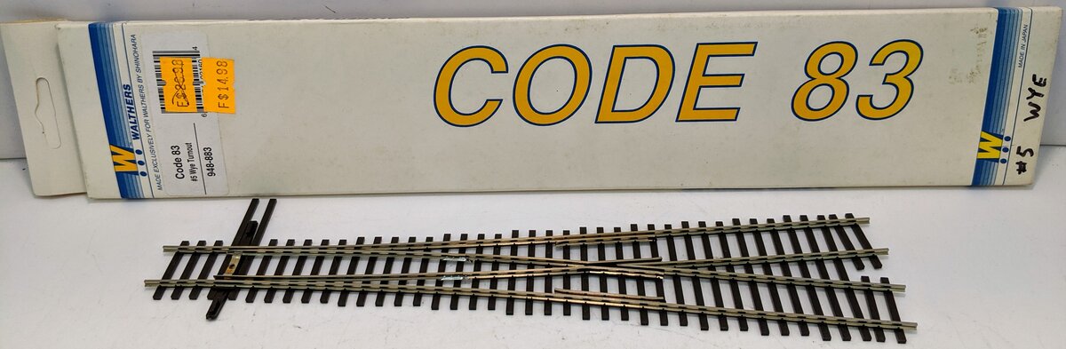 Walthers 948-883 HO Scale Code 83 #5 WYE Switch/Turnout