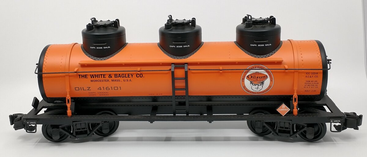 Aristo-Craft 41610 G Oilzum Triple Dome Oil Tank Car (Plastic Wheels)