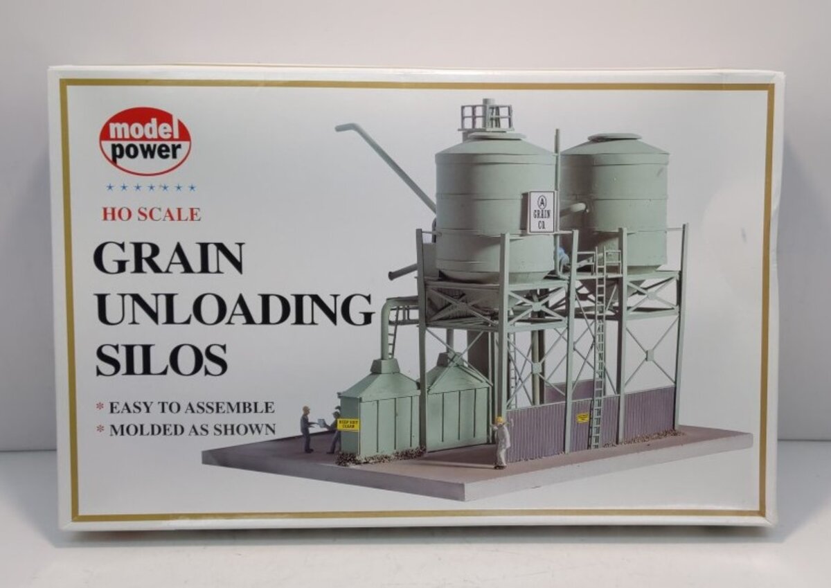 Model Power 307 HO Grain Unloading Silos Building Kit Trainz