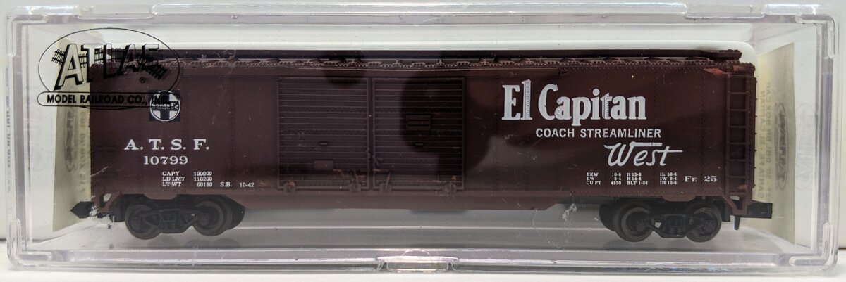 Atlas 3627 N Scale ATSF 50' Double Door Boxcar #82291