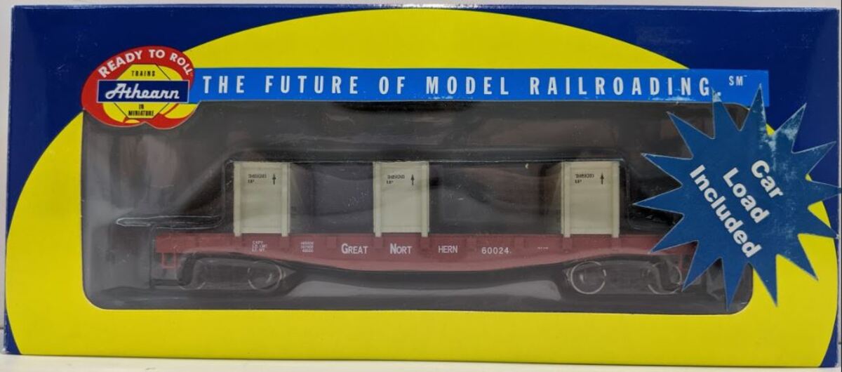 Athearn 92177 HO Scale Great Northern 40' Flatcar w/ Crates #60024