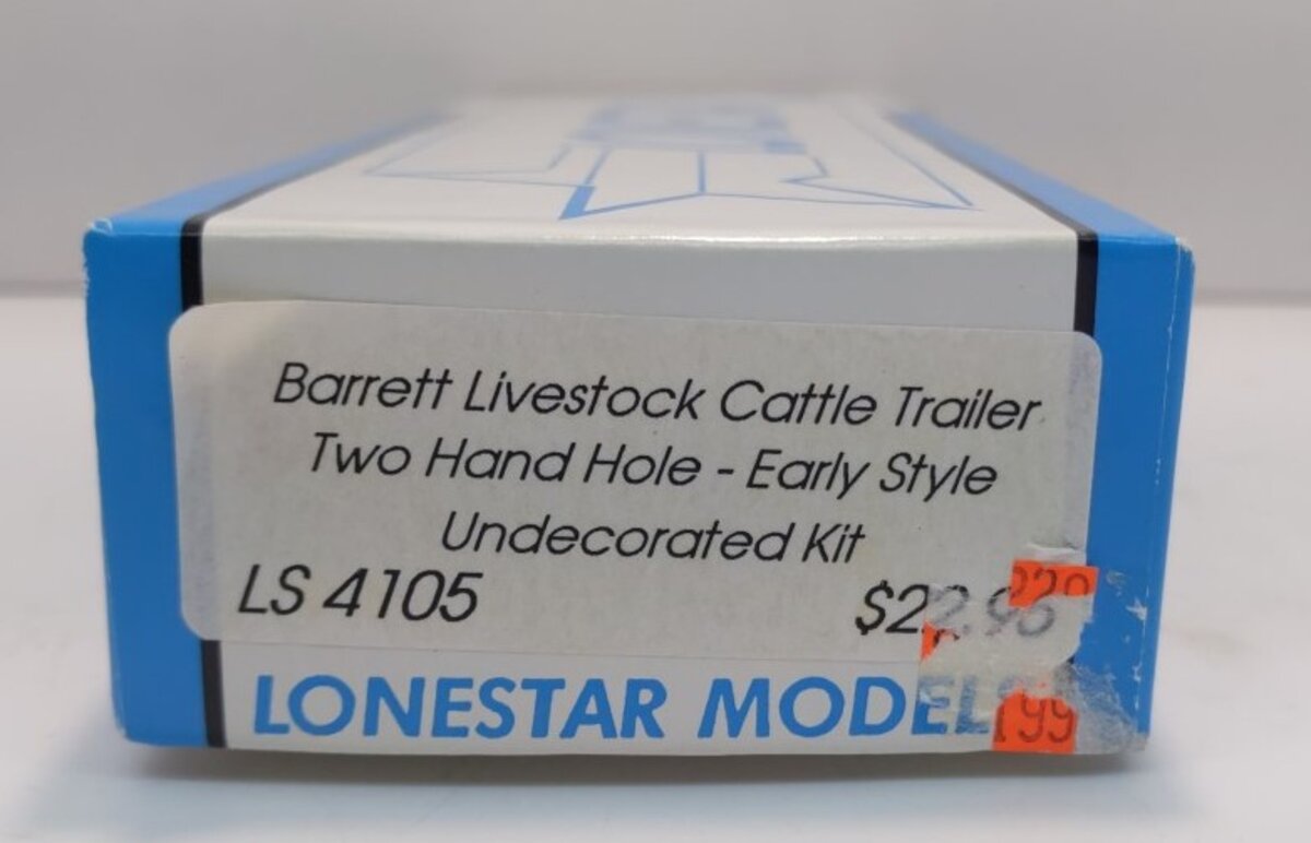 Lonestar Models LS4105 HO Undecorated Barrett Livestock Cattle Trailer Kit