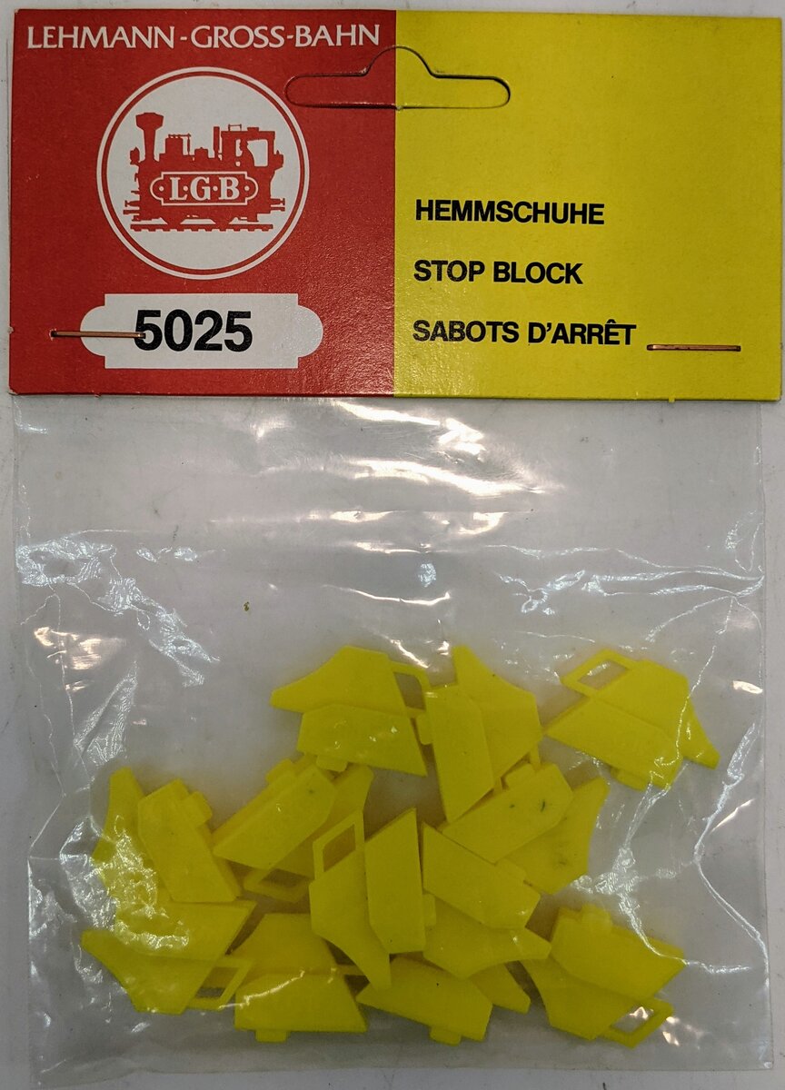 LGB 5025 G Scale Yellow Plastic Stop Block (Pack of 12)