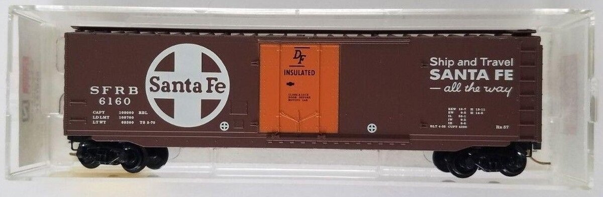 Micro-Trains 32050/2 N-Scale Santa Fe 50' Steel Plug Door Boxcar #6160