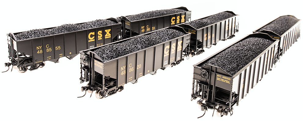 Broadway Limited 3652 N Black CSX 3-Bay Hopper (Pack of 6)