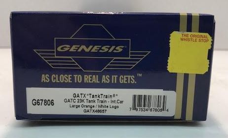 Athearn G67806 HO Genesis GATX 23,000 Gallon TankTrain Intermediate Car #48657