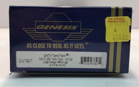 Athearn G67807 HO Genesis GATX TankTrain 23,000 Gallon Intermediate Car #48658