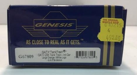 Athearn G67809 HO Genesis GATX TankTrain 23 K Intermediate Car # 48660