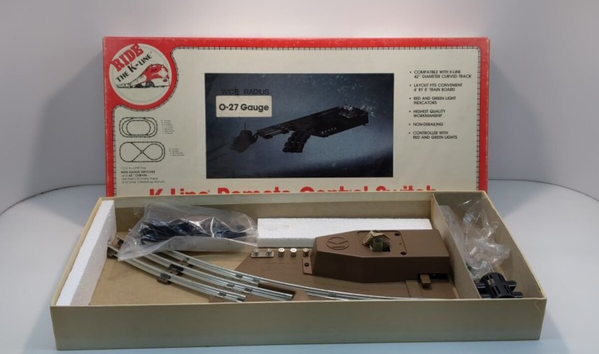 K-Line K-0275 O-27 Gauge 42" Left Hand Remote Switch Turnout