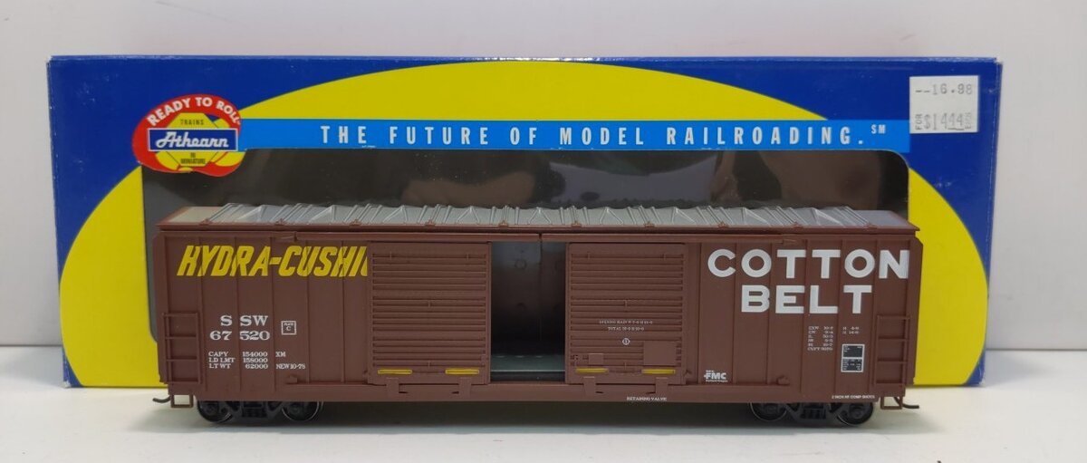 Athearn 92307 HO Cotton Belt 50' Double Door Boxcar #67520 Ready To Roll