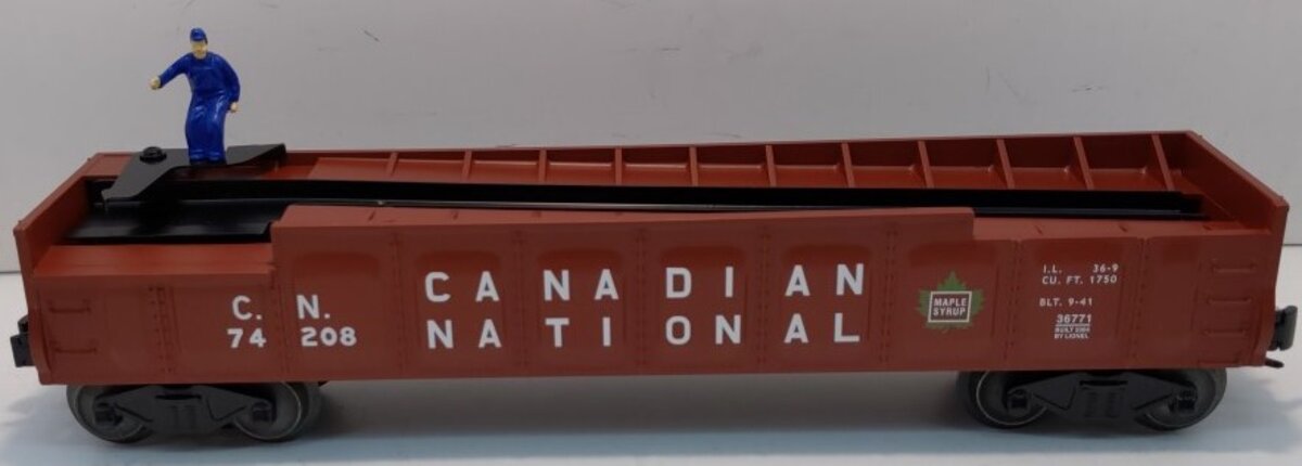 Lionel 6-36771 O Gauge Canadian National Operating Barrel Car #74208