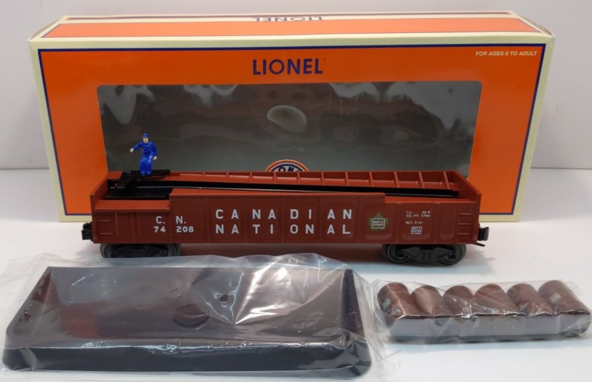 Lionel 6-36771 O Gauge Canadian National Operating Barrel Car #74208