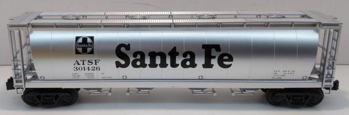 MTH 30-75657 O Santa Fe RailKing 4-Bay Cylindrical Hopper Car #301426
