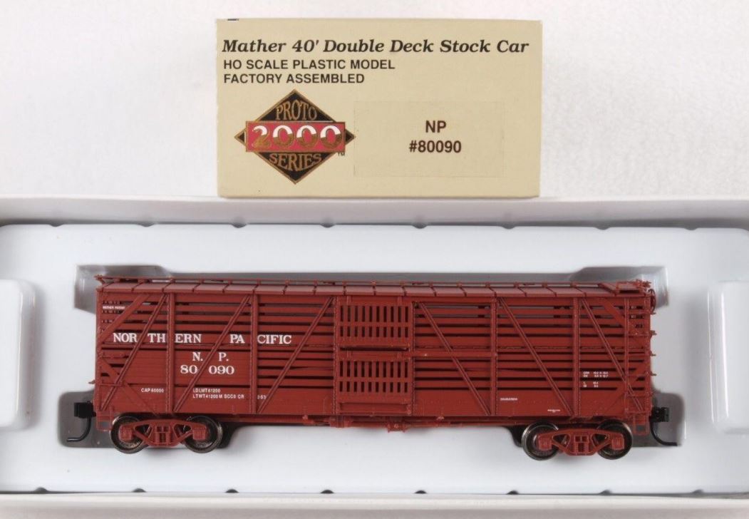 Life Like 80090 HO Proto 2000 Northern Pacific Mather 40'''' Double Deck Stock C