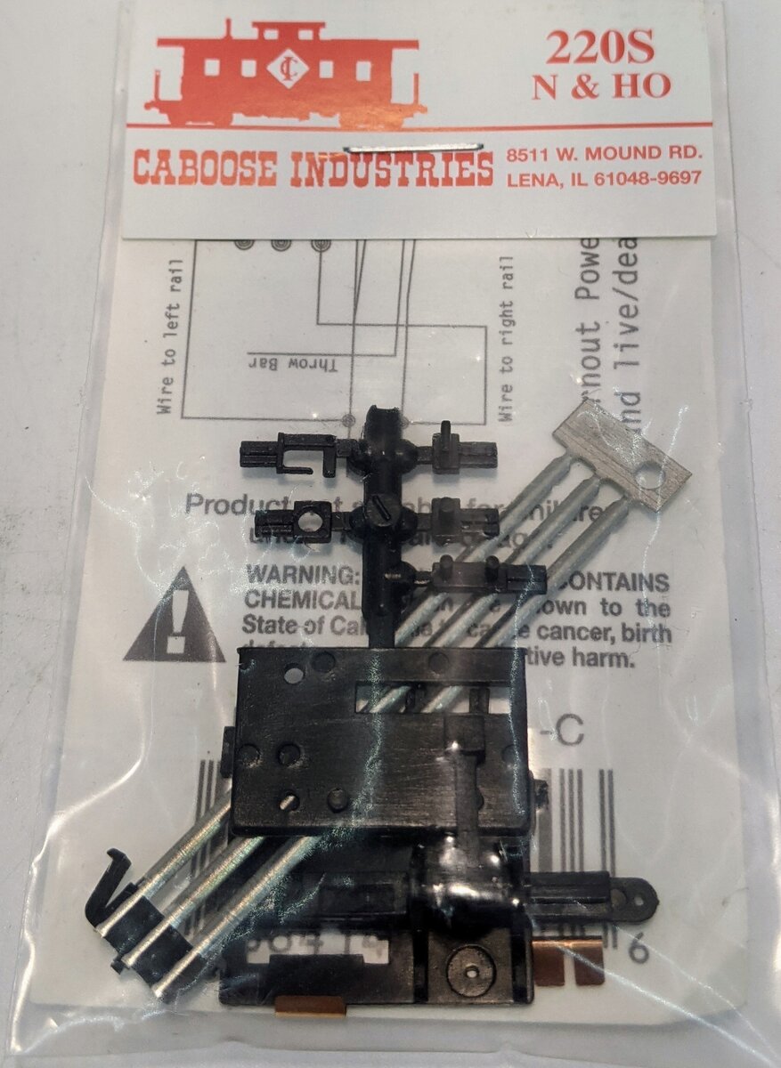 Caboose Industries 220S HO & N Scale Ground Throw w/ Cotacts & Fittings