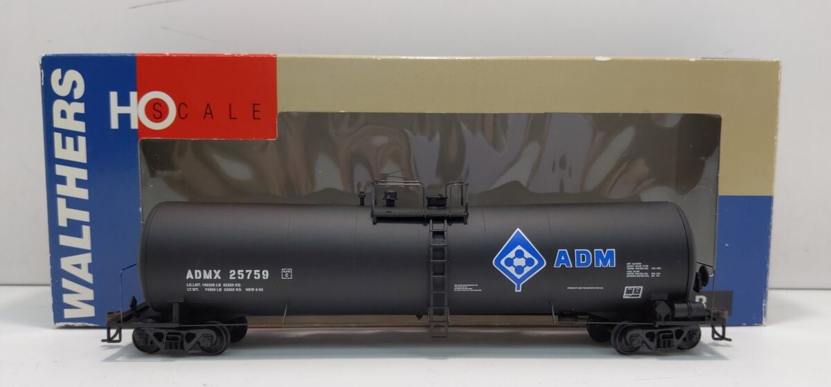 Walthers 932-7266 HO ADM UTLX 23,000 Gal Funnel Flow Tank Car #25759