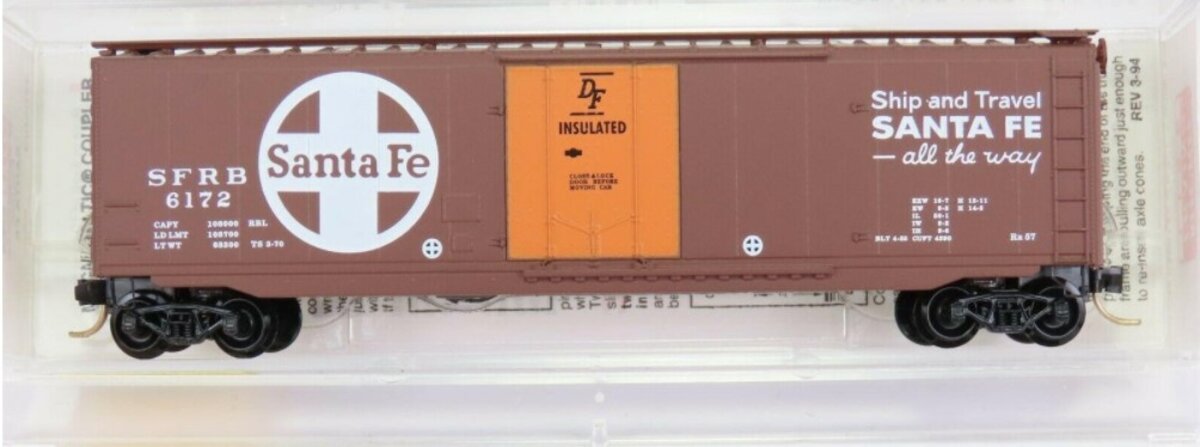 Micro-Trains 32050/3 N Scale Santa Fe 50' Standard Box Car #6172