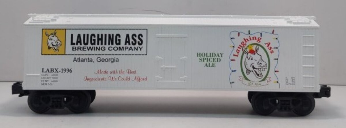 MTH 30-78051 O Gauge Laughing Ass Brewing Company Refrigerator Car