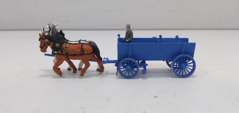 Preiser 30468 HO Horses & Driver Figures with Box Wagon