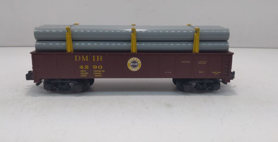 American Flyer 6-48545 S Duluth, Missabe & Iron Range Gondola with Pipe Load