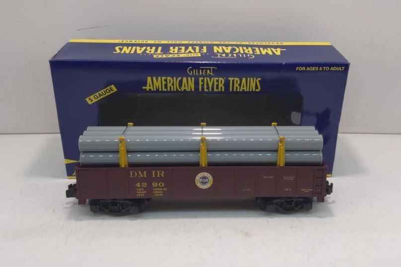 American Flyer 6-48545 S Duluth, Missabe & Iron Range Gondola with Pipe Load