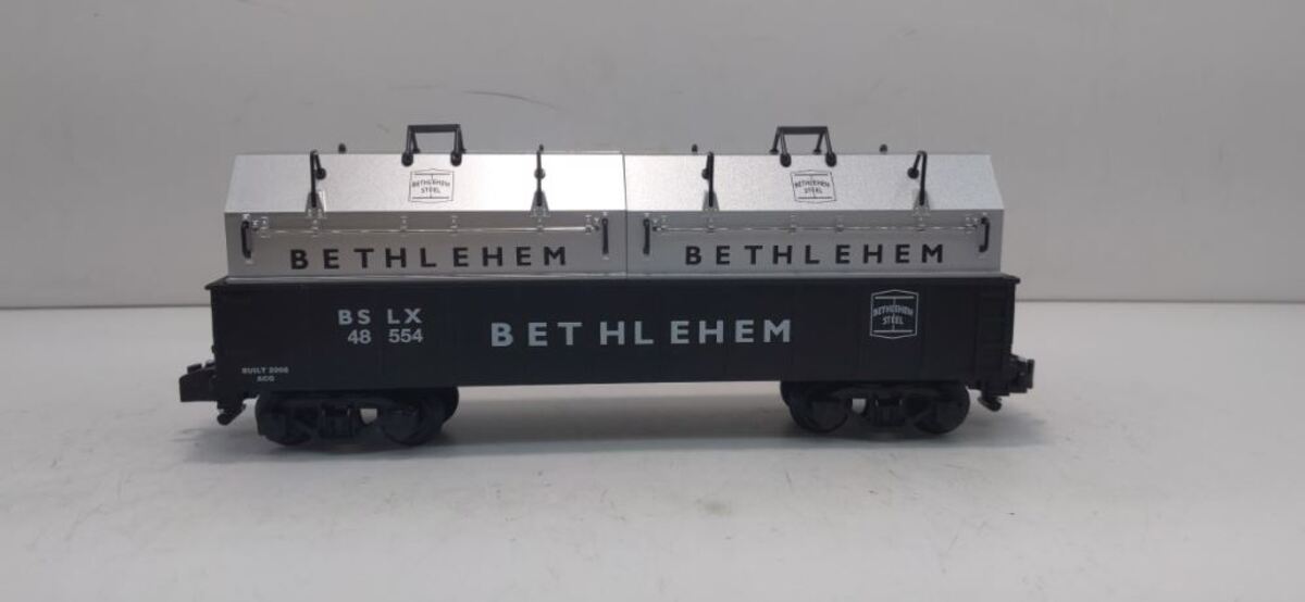 American Flyer 6-48554 S Scale Bethlehem Steel Gondola w/Coil Covers