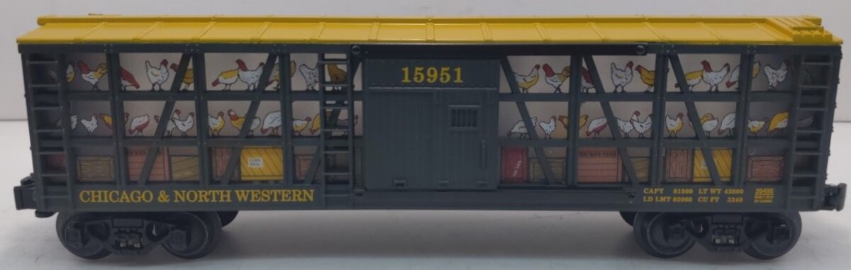 Lionel 6-26495 O Chicago and Northwestern Non-Operating Poultry Car
