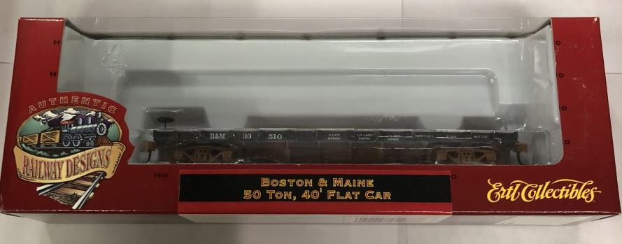 Ertl 4977 HO Scale Boston & Maine 50 Ton 40' Flat Car # 33510