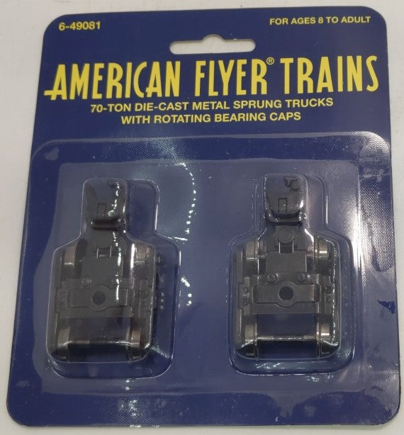 American Flyer 6-49081 S Scale 70-Ton Die-Cast Sprung Trucks W/ Rotating Caps