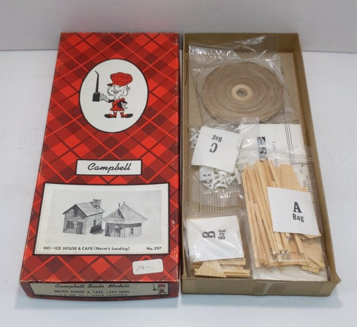 Campbell Scale Models 397-1495 HO Ice House & Café Kit (Norm''s Landing) Kit