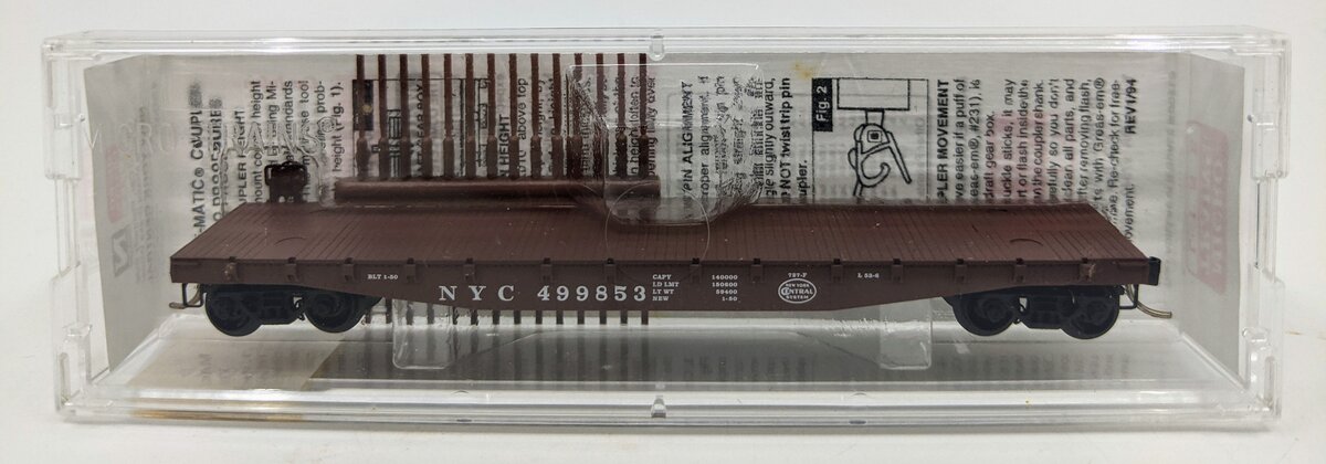 Micro-Trains 04500040 N Scale NYC 50' Flatcar W/ Side Brake Wheel #499853