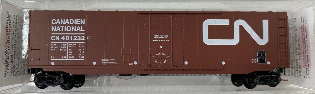 Micro-Trains 03800190 N Canadian National 50' Steel Plug Door Boxcar #401232