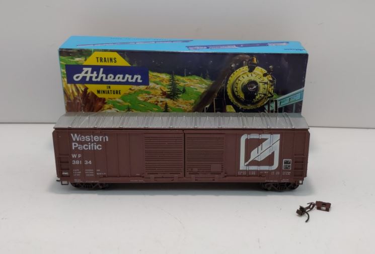 Athearn 5077 HO Western Pacific 50' Railbox Double Door Box Car # 38134 Kit