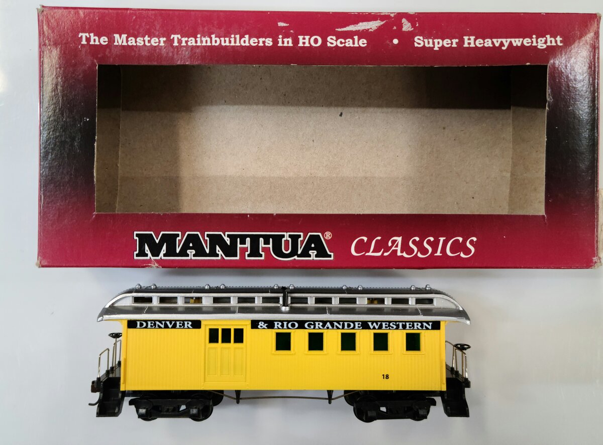 Mantua 719008 HO Denver & Rio Grande Western Old Time Coach Car #11