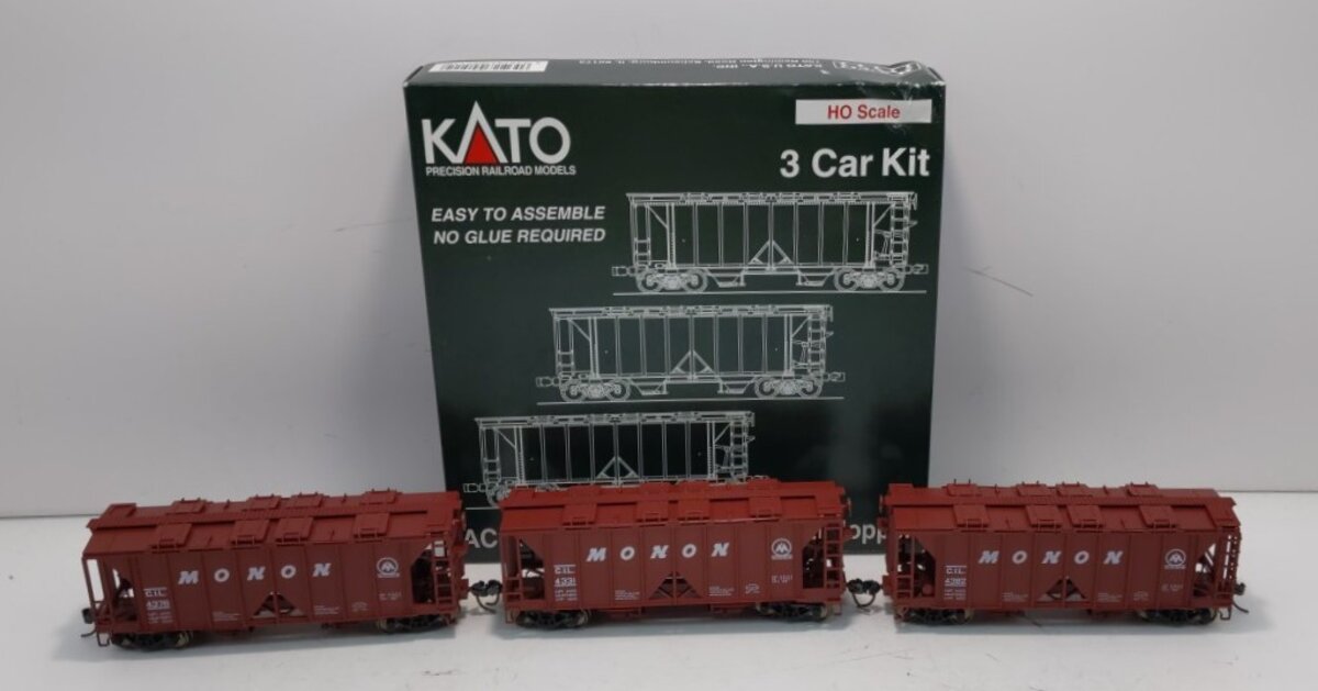 Kato 38-0204 HO Scale Monon ACF Hopper Car Set (3)
