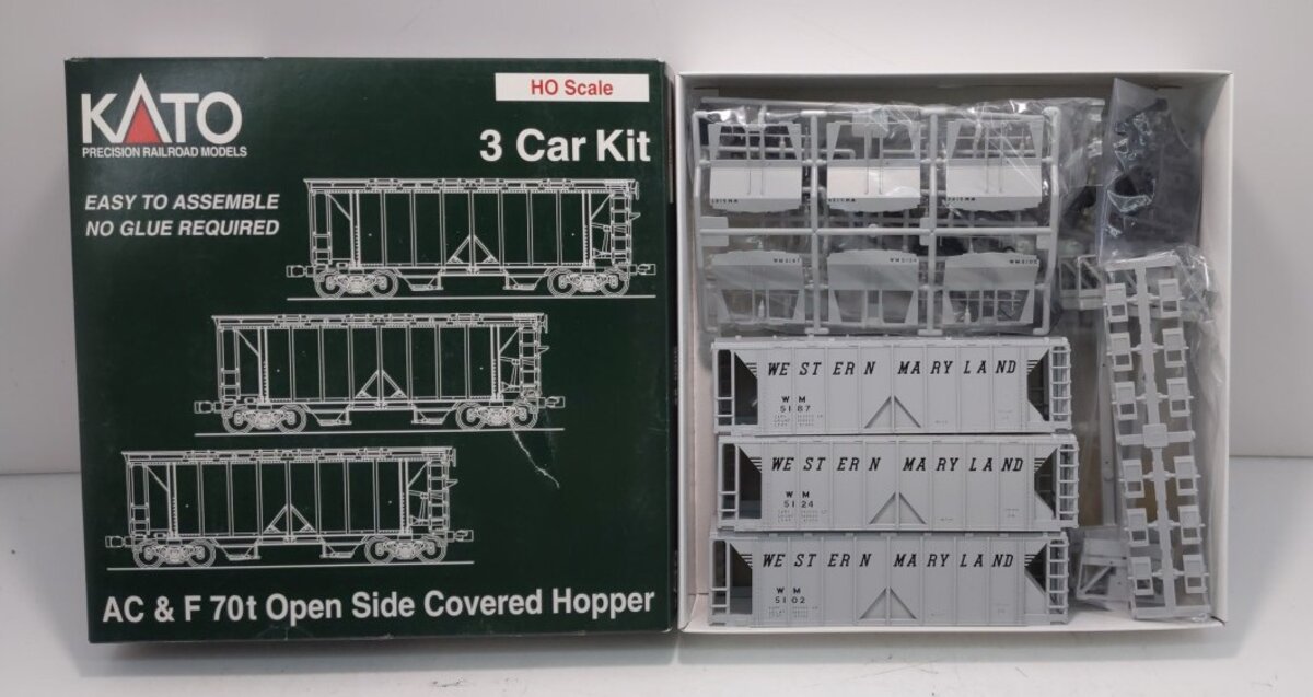 Kato 38-0206 HO Western Maryland ACF Hopper Car Kit (Set of 3)