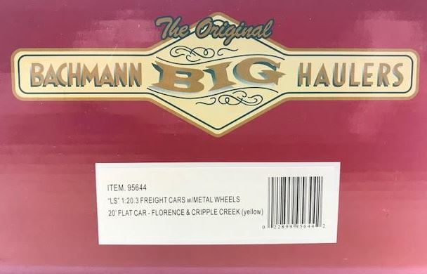 Bachmann 95644 1:20.3 Scale F&CC 20' Flatcar (Metal Wheels)