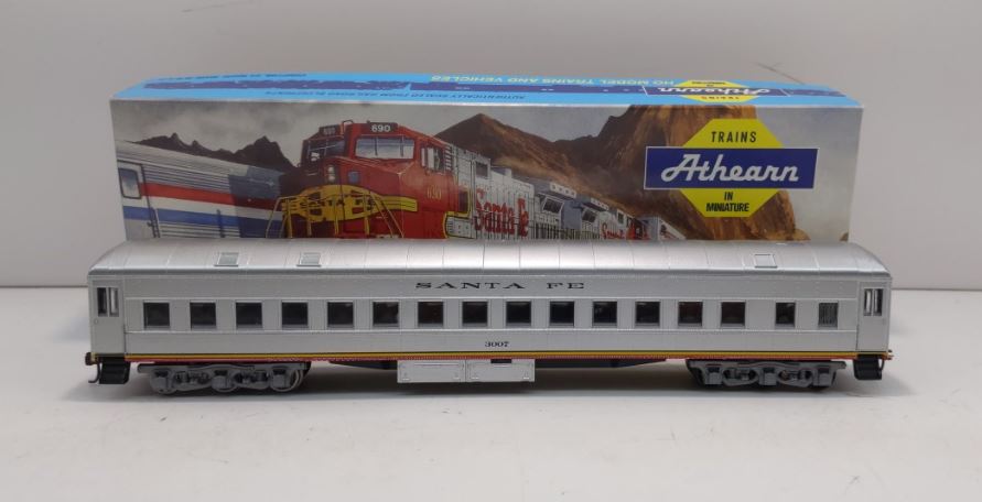 Athearn 2440 HO ATSF Silver STD Coach Round Roof Car #3007 Kit