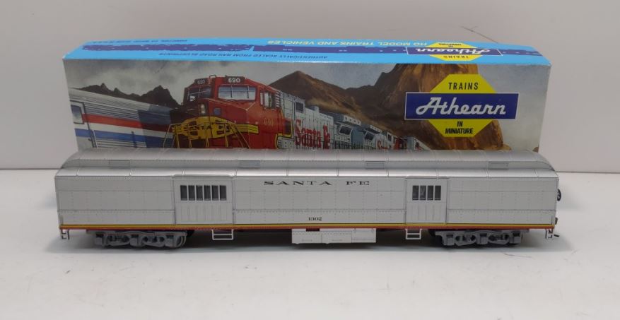 Athearn 2500 HO Scale Santa Fe ATSF Silver Std Baggage Car #1302 Kit