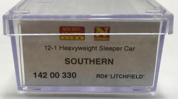 Micro-Trains 14200330 N Southern Litchfield 12-1 Heavyweight Sleeper Car