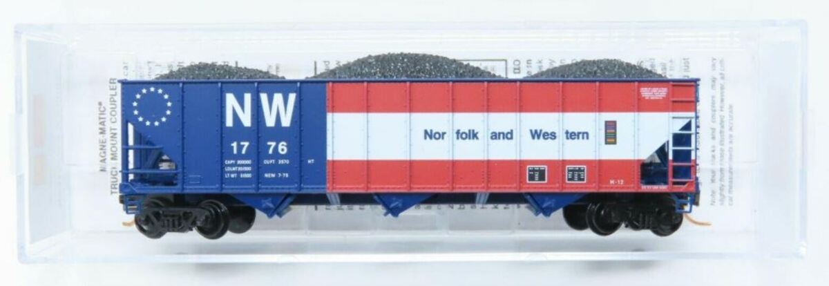 Micro-Trains 10800310 N N&W 100-Ton 3-Bay Open Hopper w/Load #1776