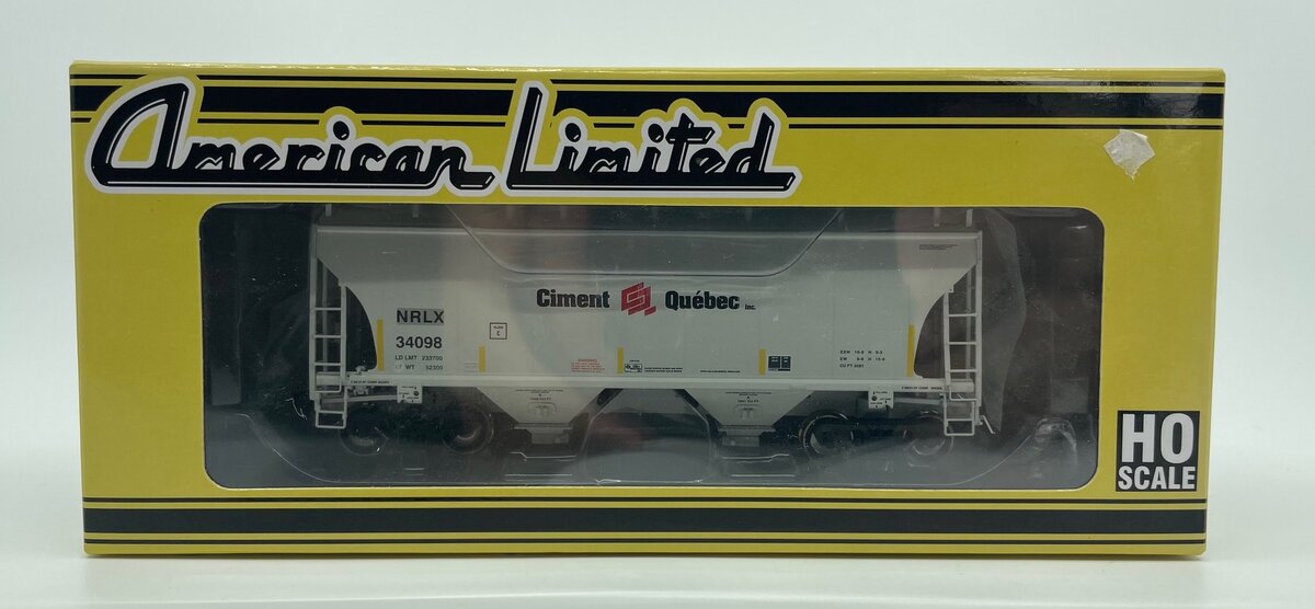 American Limited Models 1088 HO Ciment Que'bec NRLX 2-Bay Covered Hopper #34098