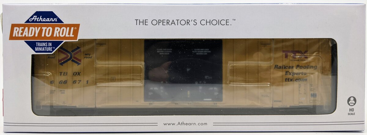 Athearn 75090 HO Scale Railbox 60' Gunderson Double Door Boxcar #666671