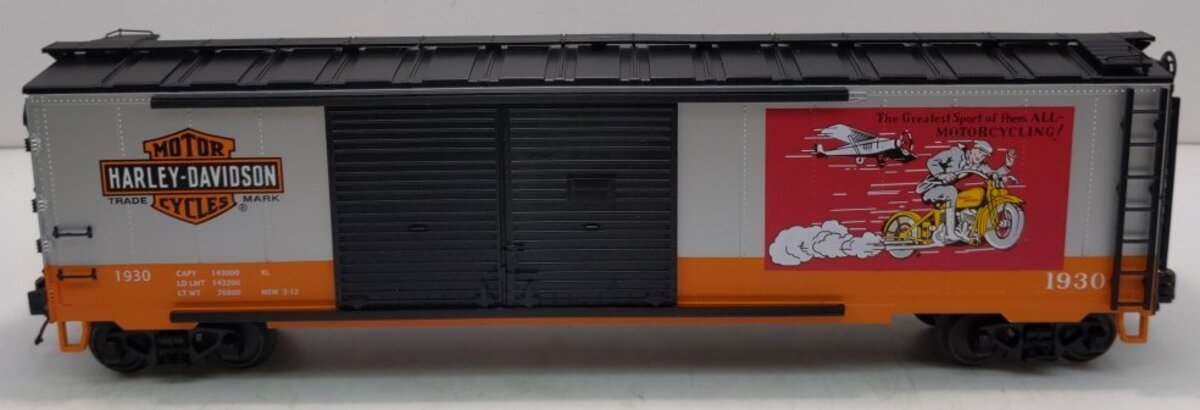 MTH 20-93544 O Gauge Harley Davidson 50' Double Door Box Car #1930