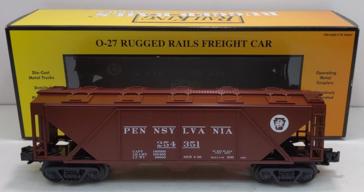 MTH 33-7510 O Pennsylvania 3-Bay Covered Hopper Car