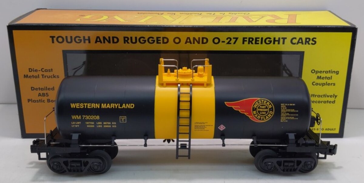 MTH 30-73279 O Gauge Western Maryland Modern Tank Car