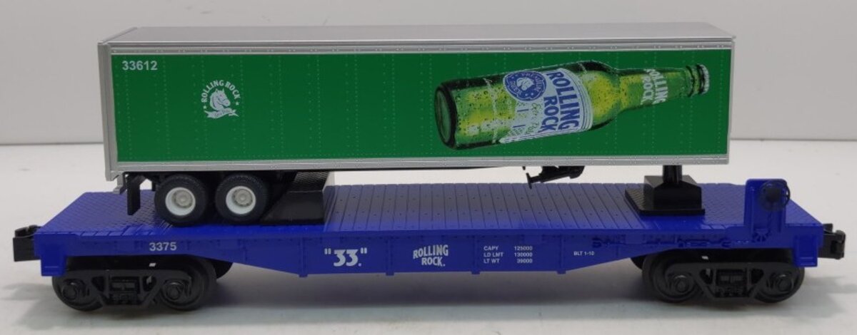MTH 30-76375 Rolling Rock Flat Car w/ Trailer