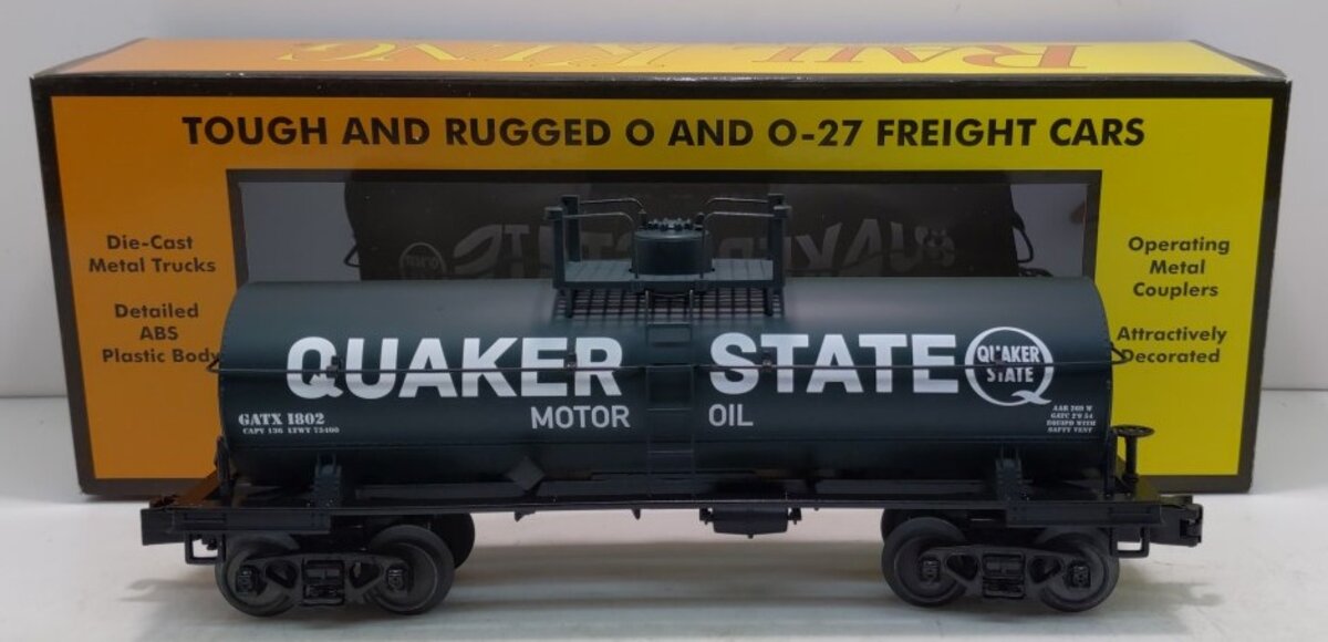 MTH 30-73380 O Quaker State Tank Car #1802