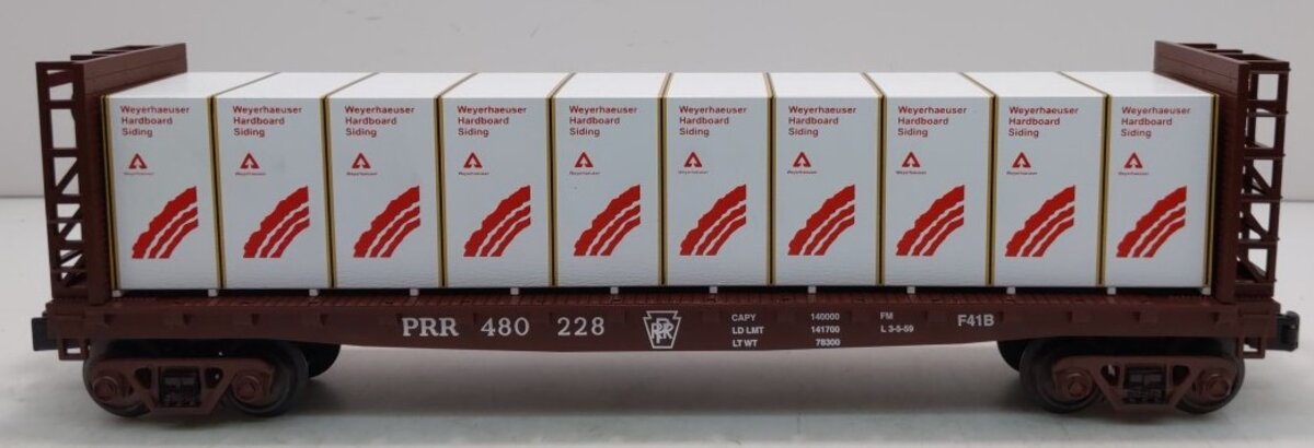 MTH 30-76416 PRR Bulkhead Flat Car w/Load