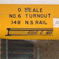 Right-of-Way 148 O 2-Rail No. 6 Left Hand Turnout/Switch Kit